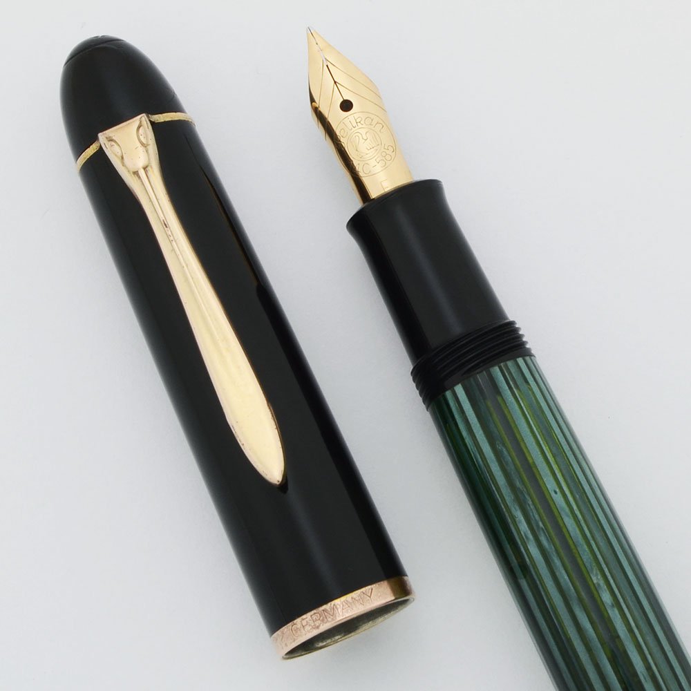 Pelikan 140 Fountain Pen (1960s) - Green Striped, 14k